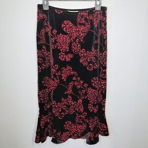 Choices Velvet Midi Glitter Midi Skirt Gothic Floral Whimsigoth Witch Size Small